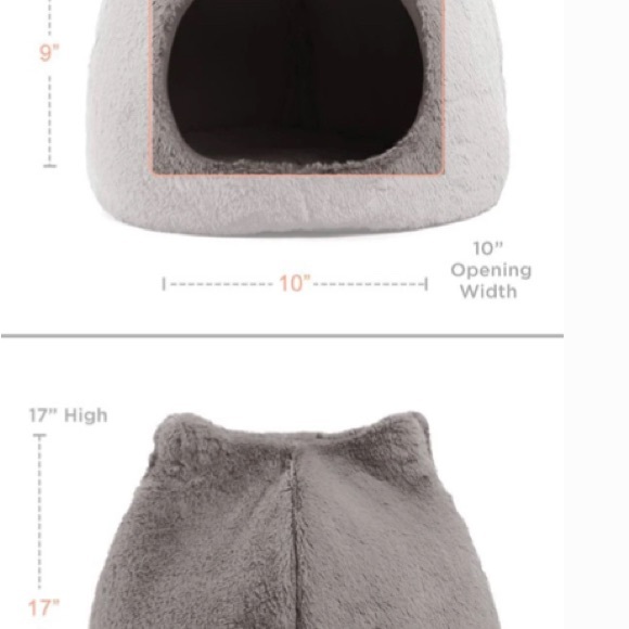 Cozy Gray Cat Bed Cave - Picture 3 of 3